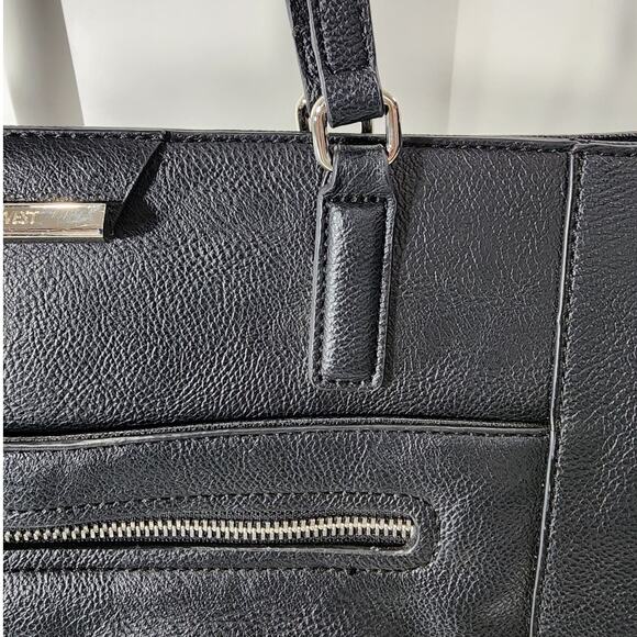 Nine West 'Just Zip It' Large Black Tote, Floral, Computer Business Shoulder Bag - Picture 3 of 11